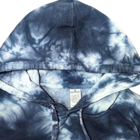 CAT Small Blue Tie Dye Longsleeve Pullover Cotton Hoodie Caterpillar - Picture 8 of 12